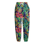 Colorful Aloha Pineapple Pattern Print Fleece Lined Knit Pants