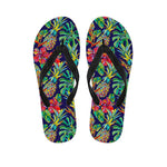 Colorful Aloha Pineapple Pattern Print Flip Flops