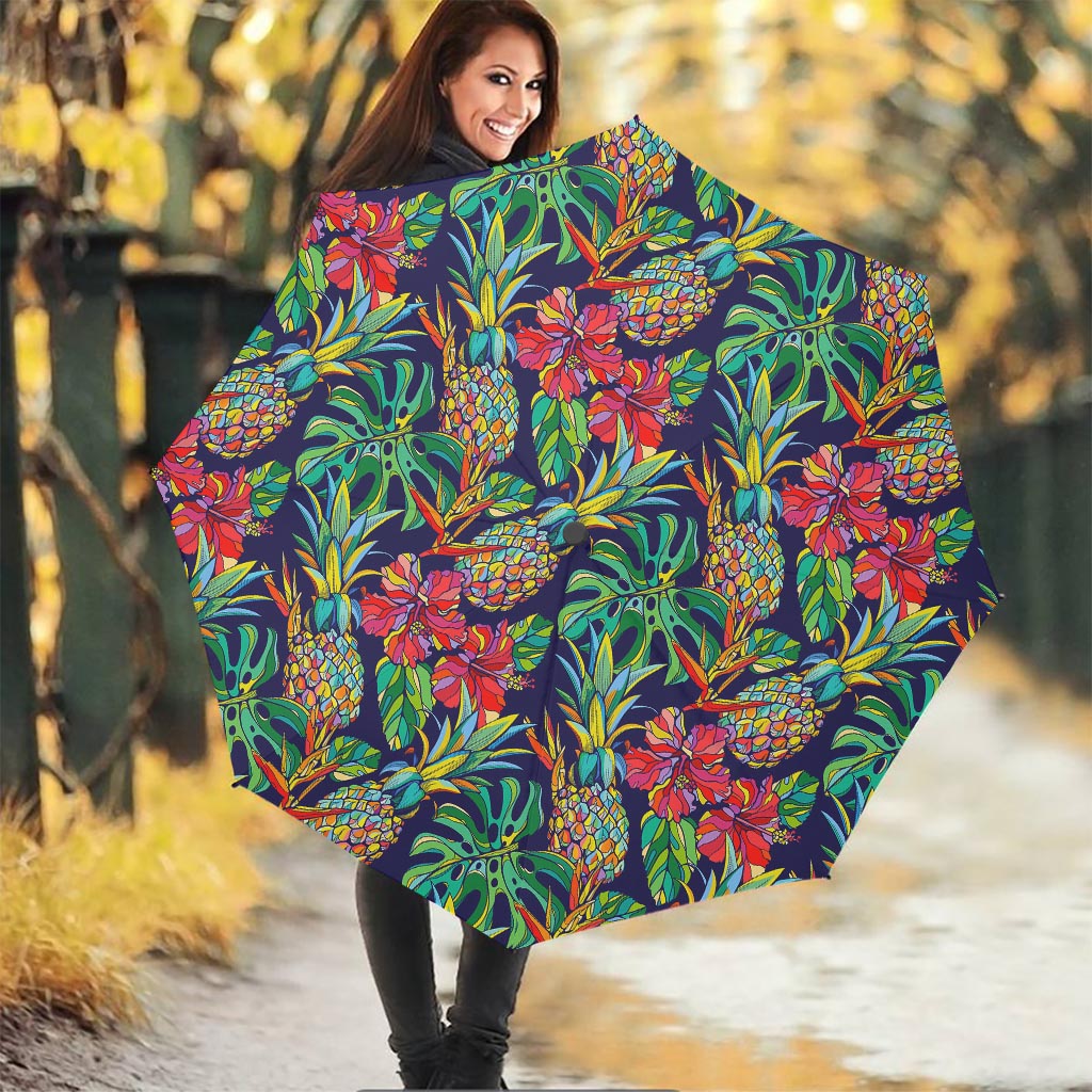 Colorful Aloha Pineapple Pattern Print Foldable Umbrella