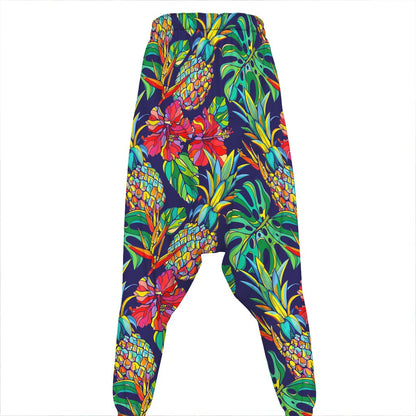 Colorful Aloha Pineapple Pattern Print Hammer Pants