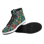 Colorful Aloha Pineapple Pattern Print High Top Leather Sneakers