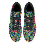 Colorful Aloha Pineapple Pattern Print High Top Leather Sneakers