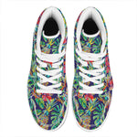 Colorful Aloha Pineapple Pattern Print High Top Leather Sneakers