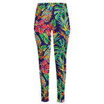 Colorful Aloha Pineapple Pattern Print High-Waisted Pocket Leggings