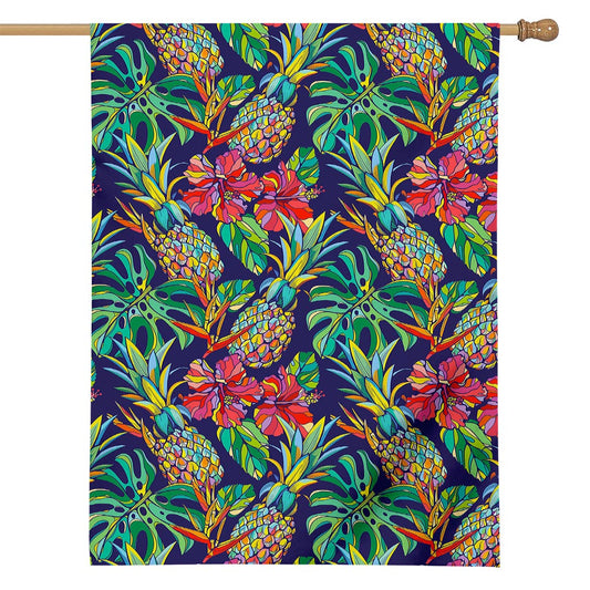 Colorful Aloha Pineapple Pattern Print House Flag