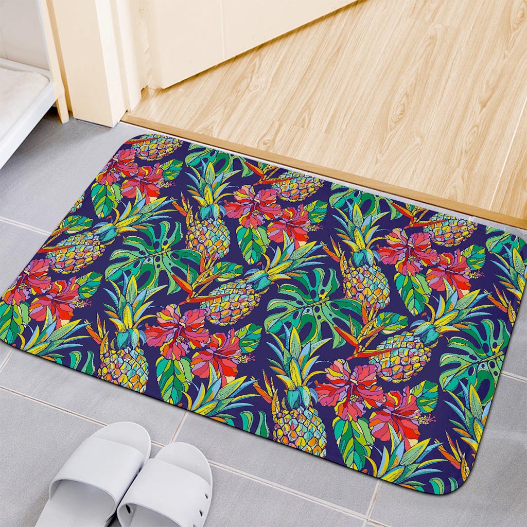 Colorful Aloha Pineapple Pattern Print Indoor Door Mat