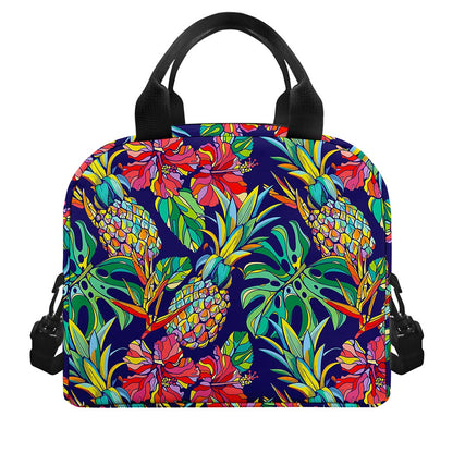 Colorful Aloha Pineapple Pattern Print Insulated Lunch Bag