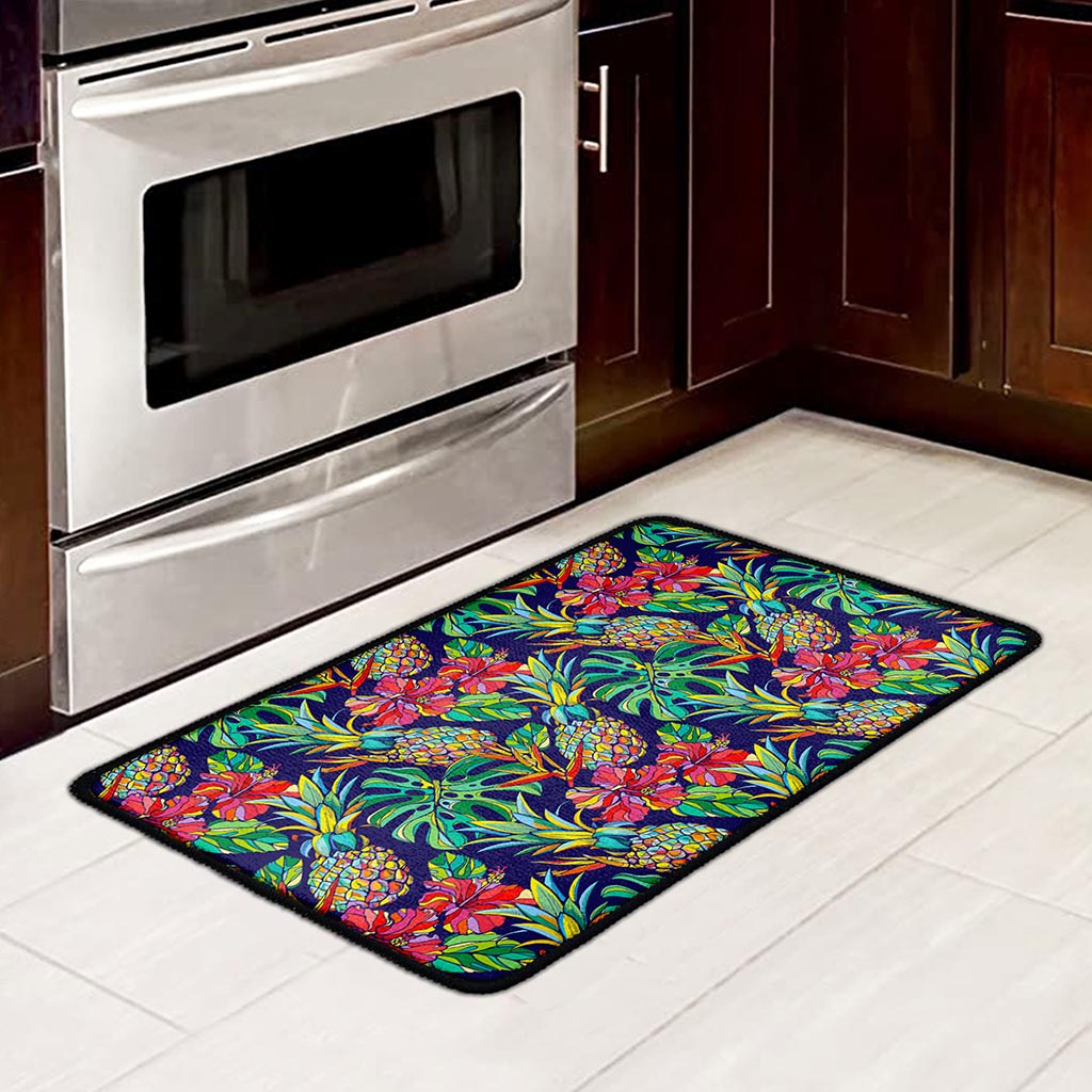 Colorful Aloha Pineapple Pattern Print Kitchen Mat