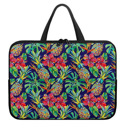 Colorful Aloha Pineapple Pattern Print Laptop Sleeve With Handle