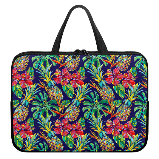 Colorful Aloha Pineapple Pattern Print Laptop Sleeve With Handle