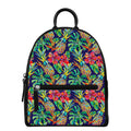 Colorful Aloha Pineapple Pattern Print Leather Backpack