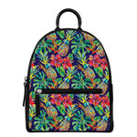 Colorful Aloha Pineapple Pattern Print Leather Backpack