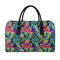 Colorful Aloha Pineapple Pattern Print Leather Duffel Bag