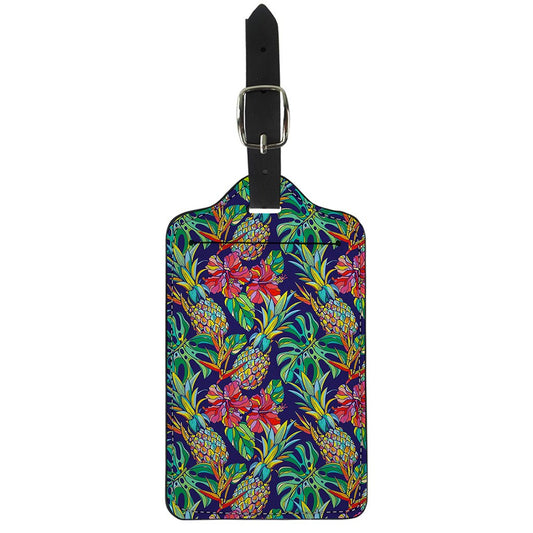 Colorful Aloha Pineapple Pattern Print Luggage Tag