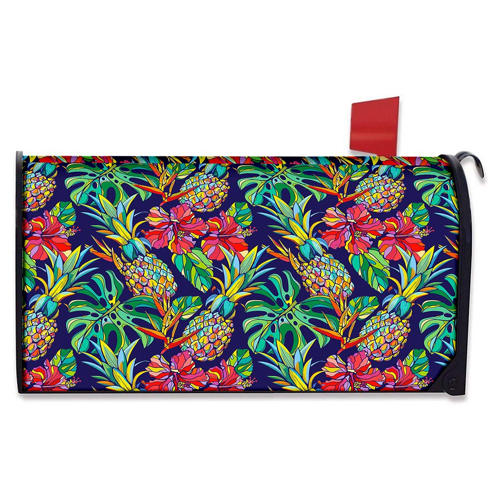 Colorful Aloha Pineapple Pattern Print Mailbox Cover