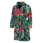 Colorful Aloha Pineapple Pattern Print Men's Bathrobe