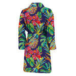 Colorful Aloha Pineapple Pattern Print Men's Bathrobe