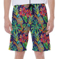 Colorful Aloha Pineapple Pattern Print Men's Beach Shorts