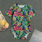 Colorful Aloha Pineapple Pattern Print Men's Bodysuit