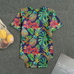 Colorful Aloha Pineapple Pattern Print Men's Bodysuit