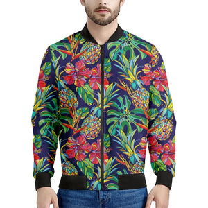 Colorful Aloha Pineapple Pattern Print Men's Bomber Jacket