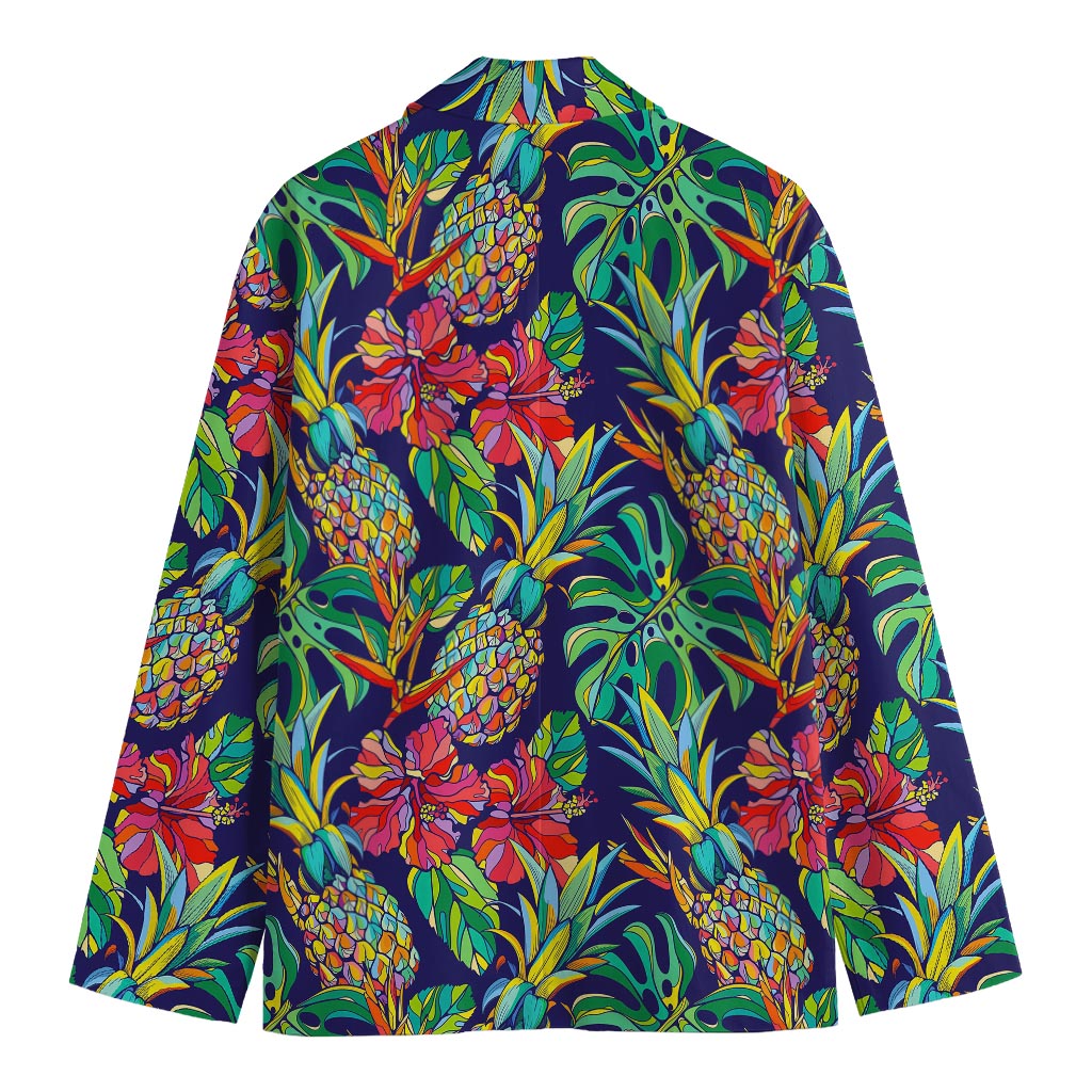 Colorful Aloha Pineapple Pattern Print Men's Cotton Blazer