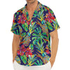 Colorful Aloha Pineapple Pattern Print Men's Deep V-Neck Shirt