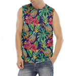 Colorful Aloha Pineapple Pattern Print Men's Fitness Tank Top