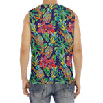Colorful Aloha Pineapple Pattern Print Men's Fitness Tank Top