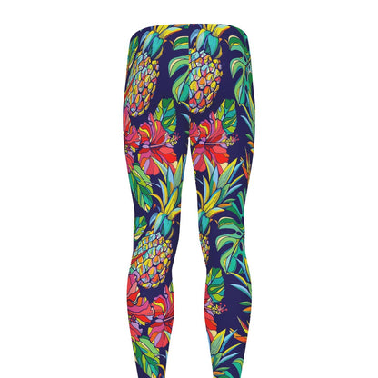 Colorful Aloha Pineapple Pattern Print Men's leggings