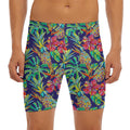 Colorful Aloha Pineapple Pattern Print Men's Long Boxer Briefs