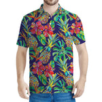 Colorful Aloha Pineapple Pattern Print Men's Polo Shirt