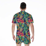 Colorful Aloha Pineapple Pattern Print Men's Rompers