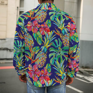 Colorful Aloha Pineapple Pattern Print Men's Shirt Jacket