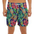 Colorful Aloha Pineapple Pattern Print Men's Split Running Shorts