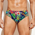 Colorful Aloha Pineapple Pattern Print Men's Swim Briefs