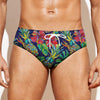 Colorful Aloha Pineapple Pattern Print Men's Swim Briefs