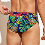 Colorful Aloha Pineapple Pattern Print Men's Swim Briefs