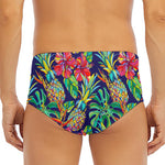 Colorful Aloha Pineapple Pattern Print Men's Triangle Swim Briefs