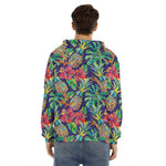 Colorful Aloha Pineapple Pattern Print Men's Velvet Pullover Hoodie