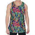 Colorful Aloha Pineapple Pattern Print Men's Velvet Tank Top