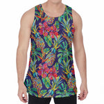 Colorful Aloha Pineapple Pattern Print Men's Velvet Tank Top
