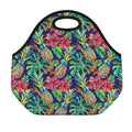 Colorful Aloha Pineapple Pattern Print Neoprene Lunch Bag