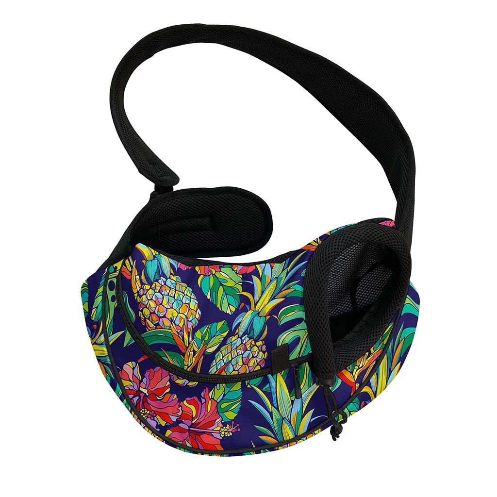 Colorful Aloha Pineapple Pattern Print Pet Sling Carrier