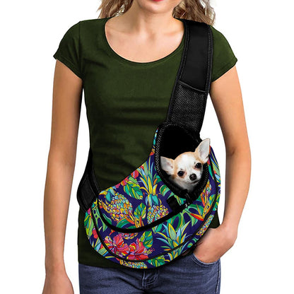 Colorful Aloha Pineapple Pattern Print Pet Sling Carrier