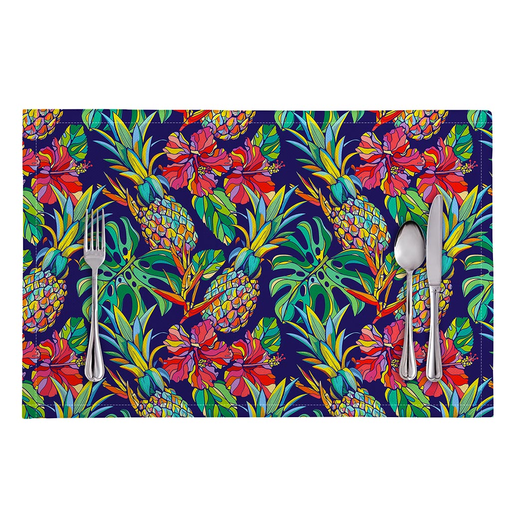 Colorful Aloha Pineapple Pattern Print Placemat