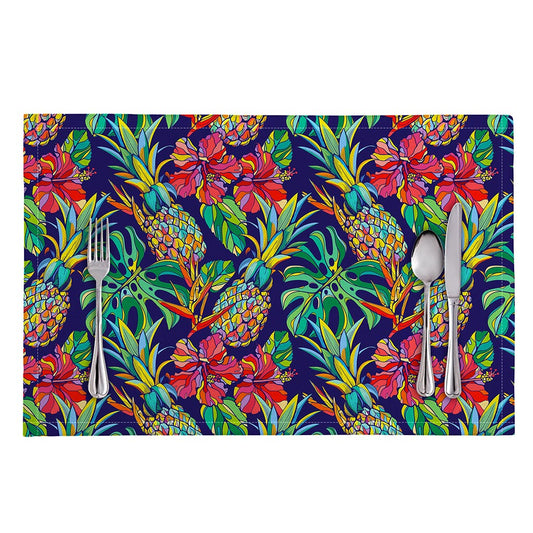 Colorful Aloha Pineapple Pattern Print Placemat