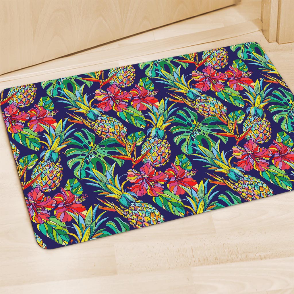 Colorful Aloha Pineapple Pattern Print Polyester Doormat