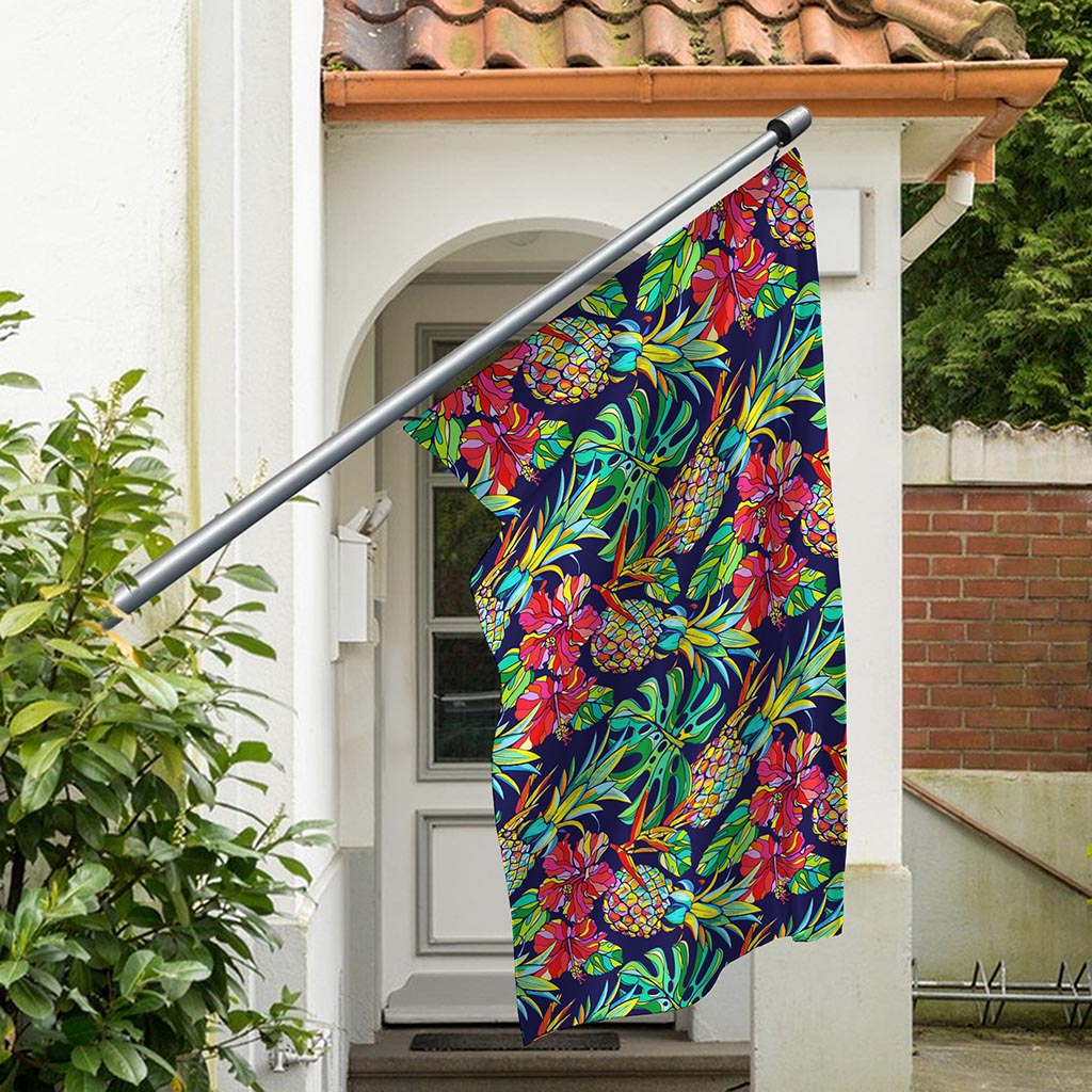 Colorful Aloha Pineapple Pattern Print Polyester Flag