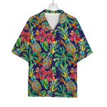 Colorful Aloha Pineapple Pattern Print Rayon Hawaiian Shirt